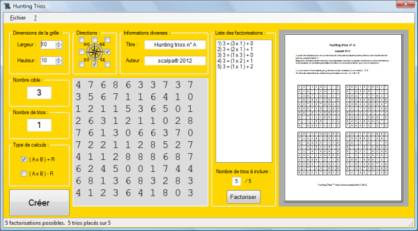 ClasseTICE 1dLe numérique au service des apprentissagesHuntingTrio, pour  réviser ses tables d'addition et de multiplication